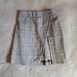 plaid skirt with slit
